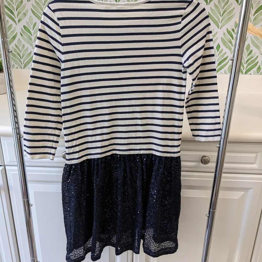 Gap Kids XXL Girl's Blue Striped Sequin Dress